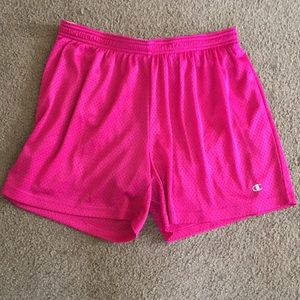 Hot pink Champion workout shorts